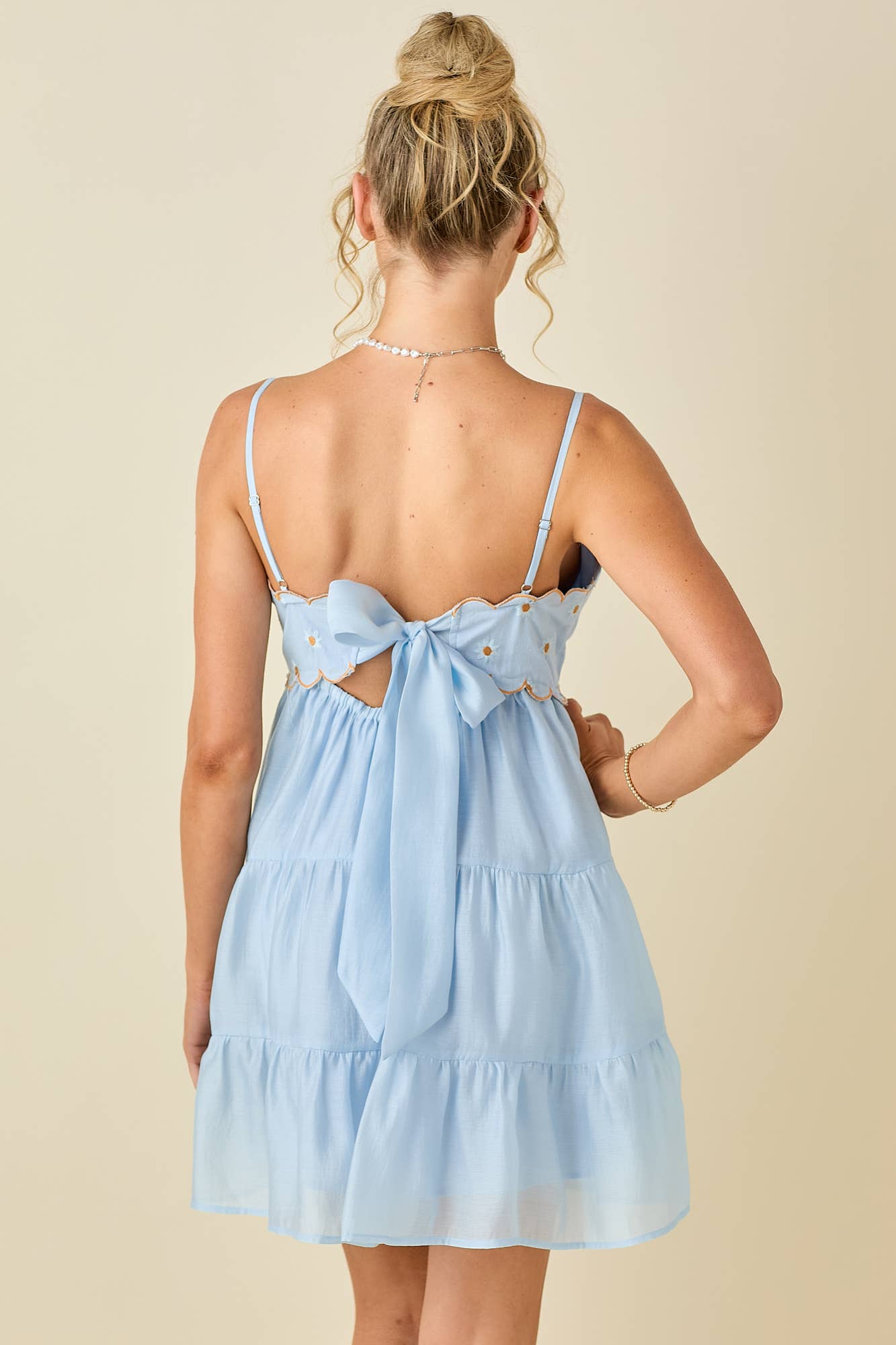 Twisted bust baby doll dress: SKY BLUE
