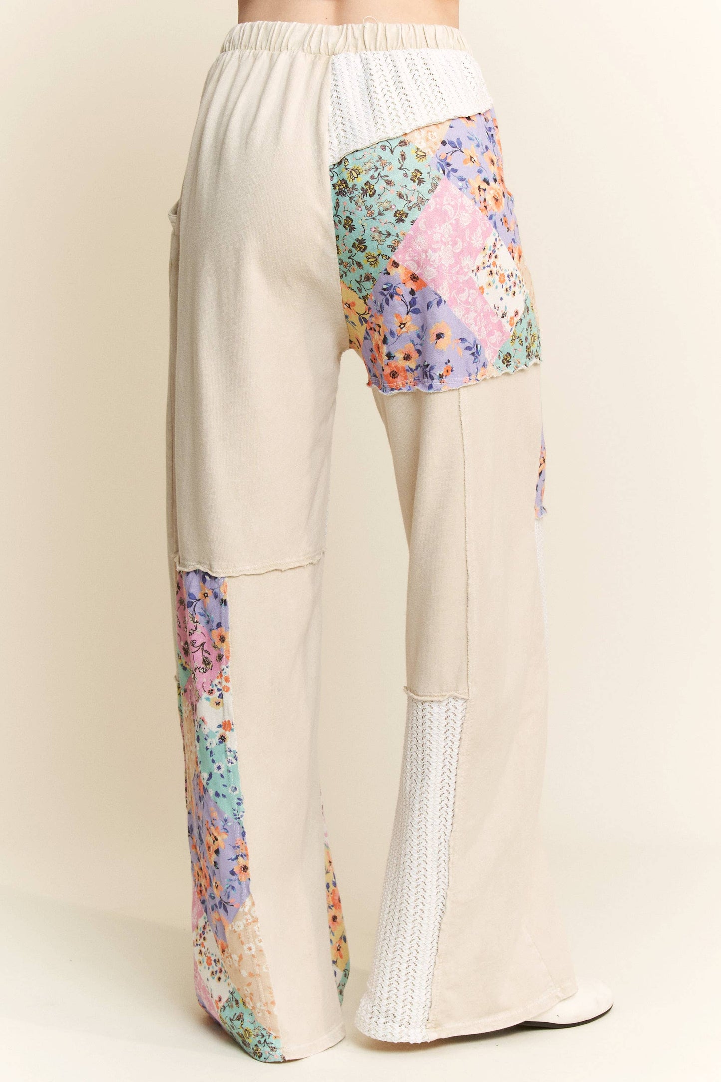 Floral Boho Pants - Natural