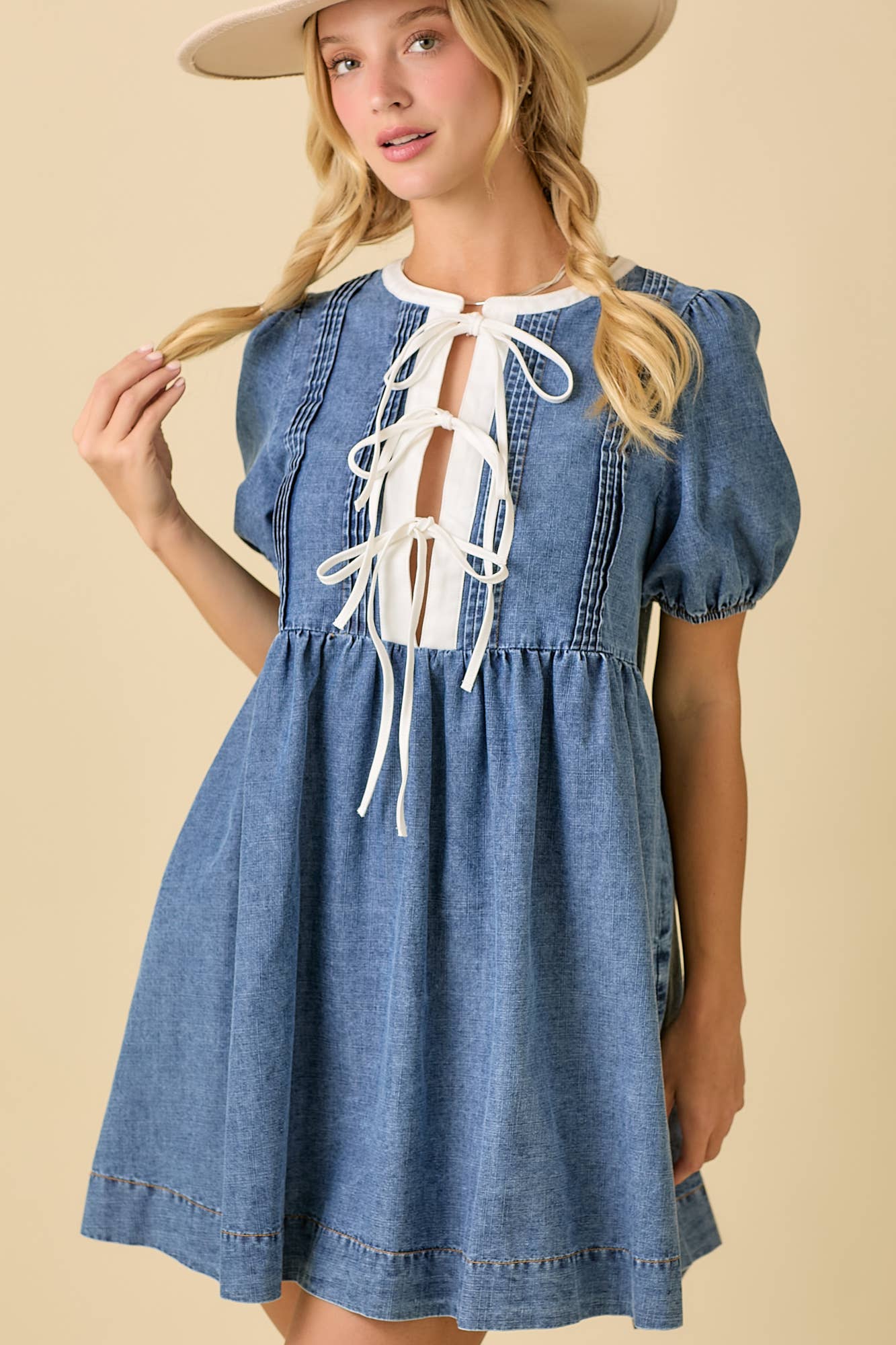 Baby Doll Mini Denim Dress
