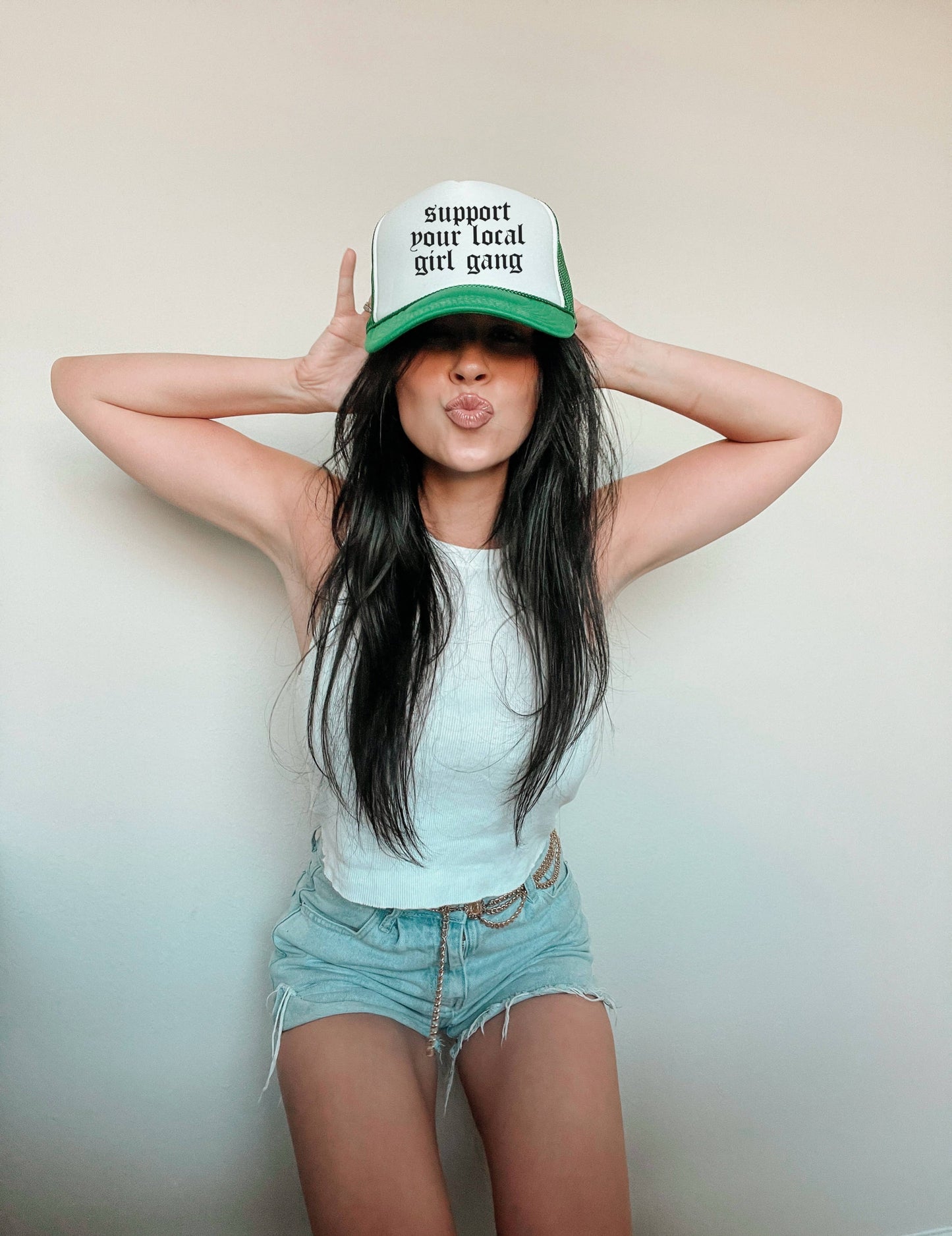GIRL GANG TRUCKER HAT: Pink