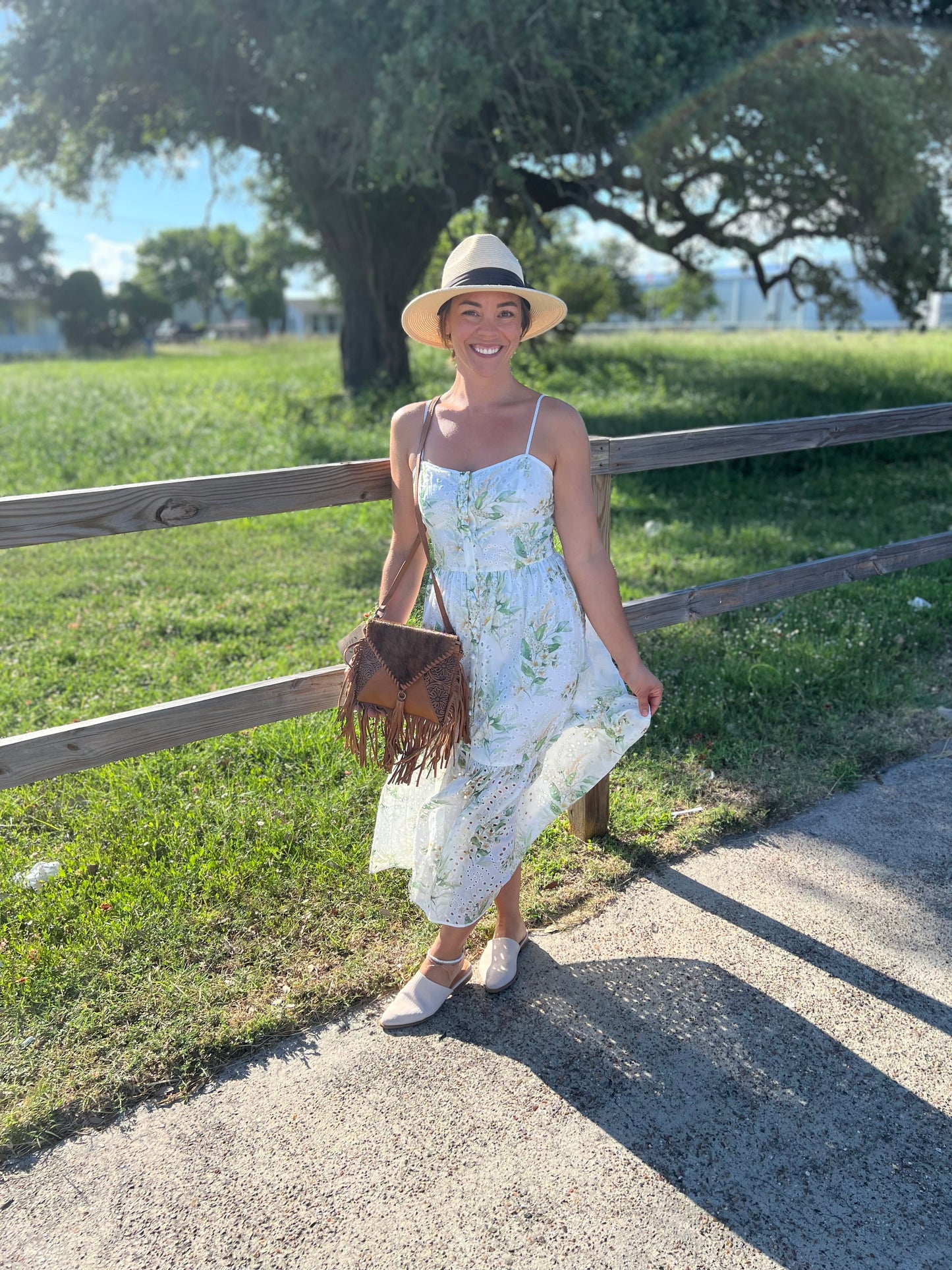 HYDRANGEA EYELET WOVEN DRESS