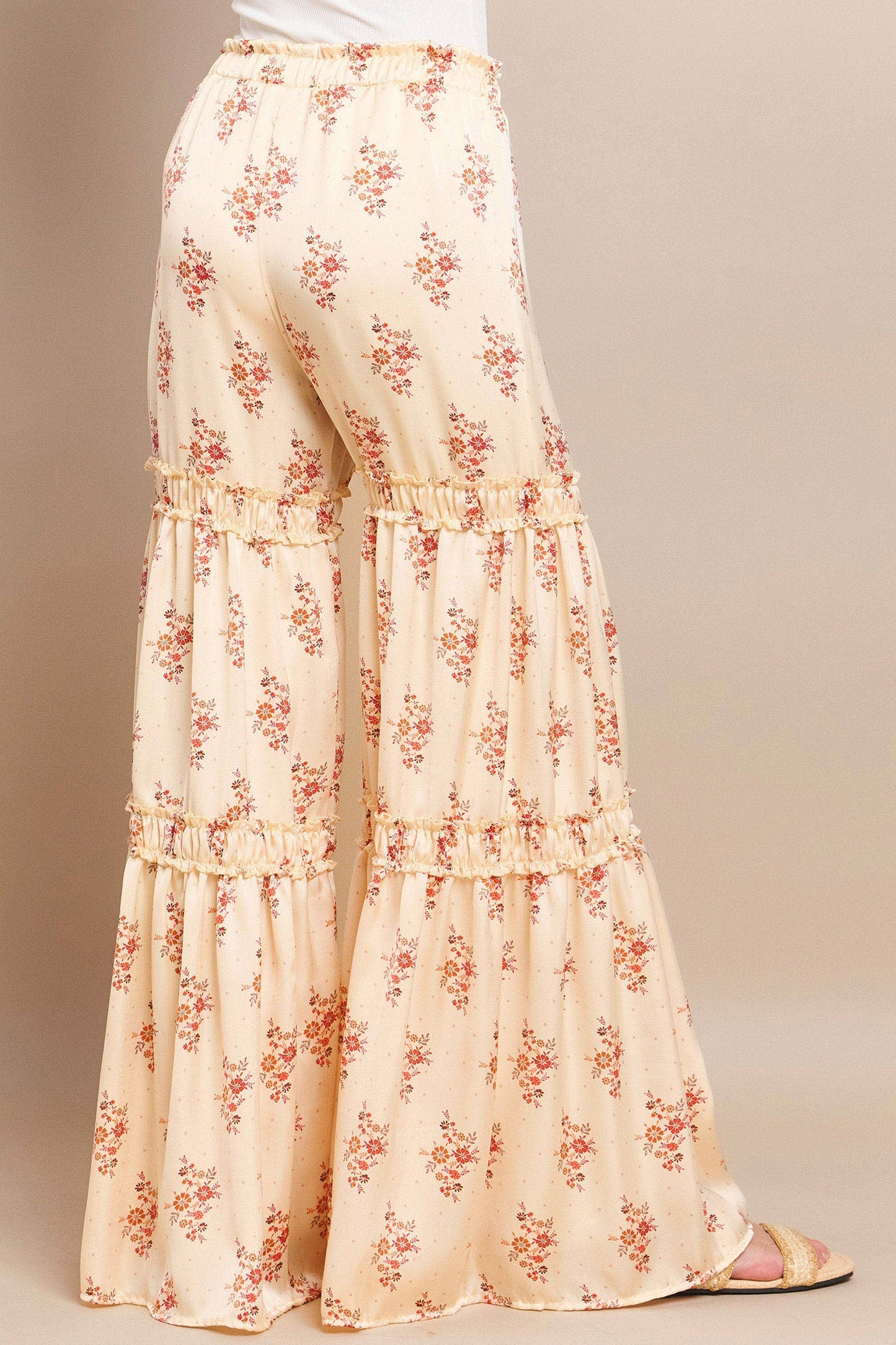 SATEEN FLORAL PALAZZO PANT