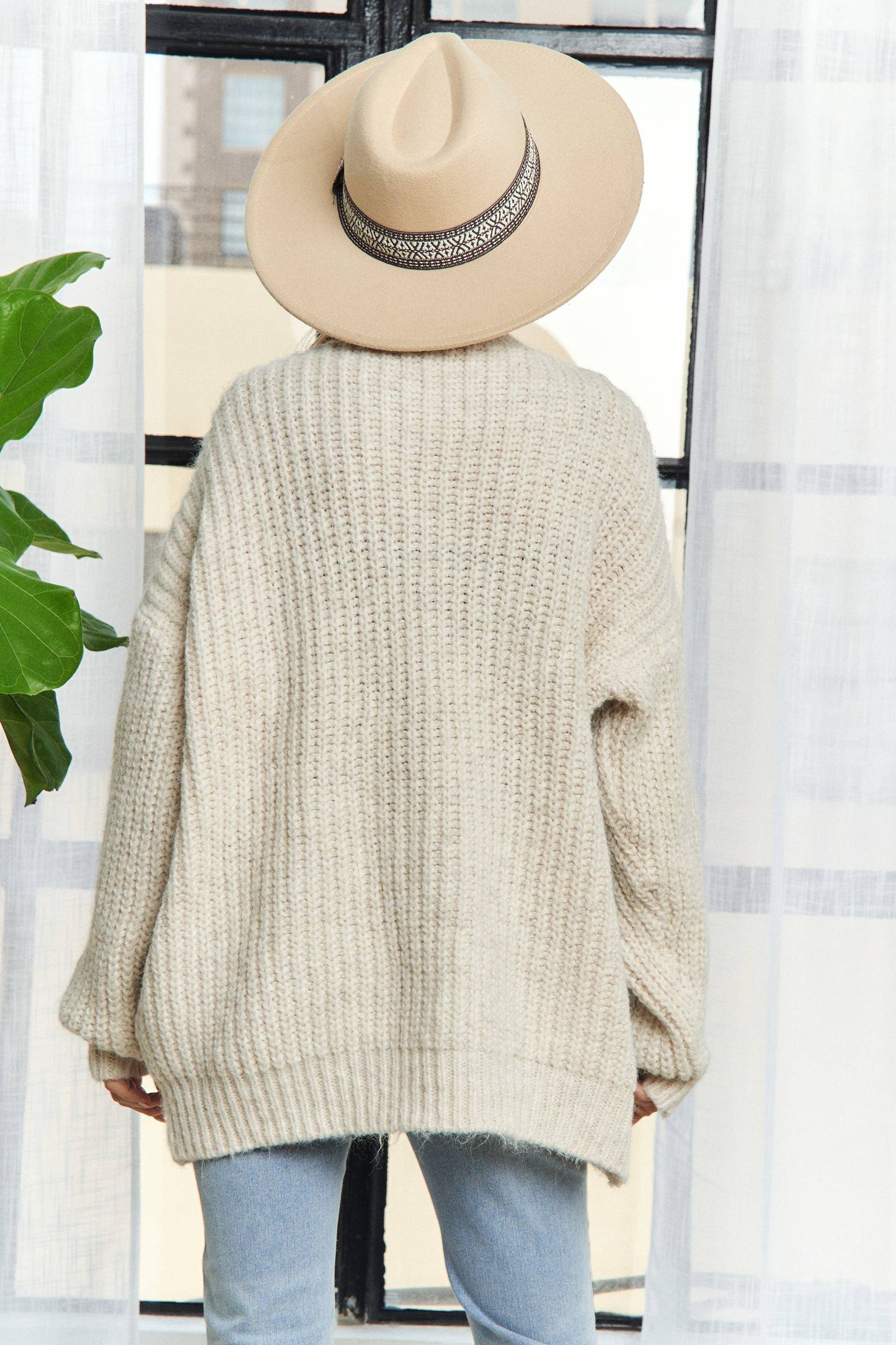 POCKET SWEATER: BEIGE / ONE SIZE