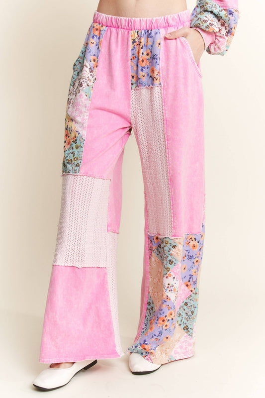 Floral Boho Pants - Bubblegum