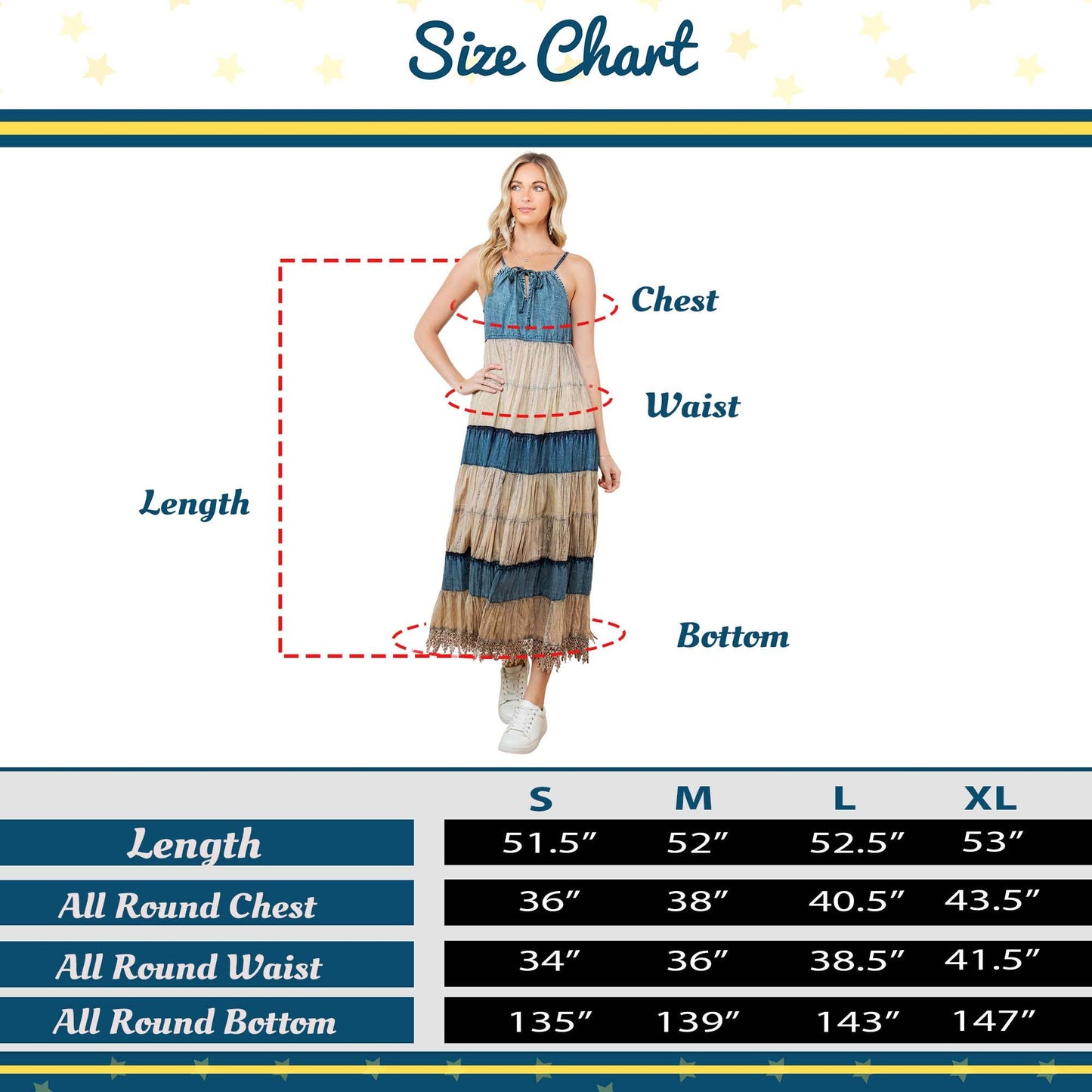 Boho Denim Tiered Dress