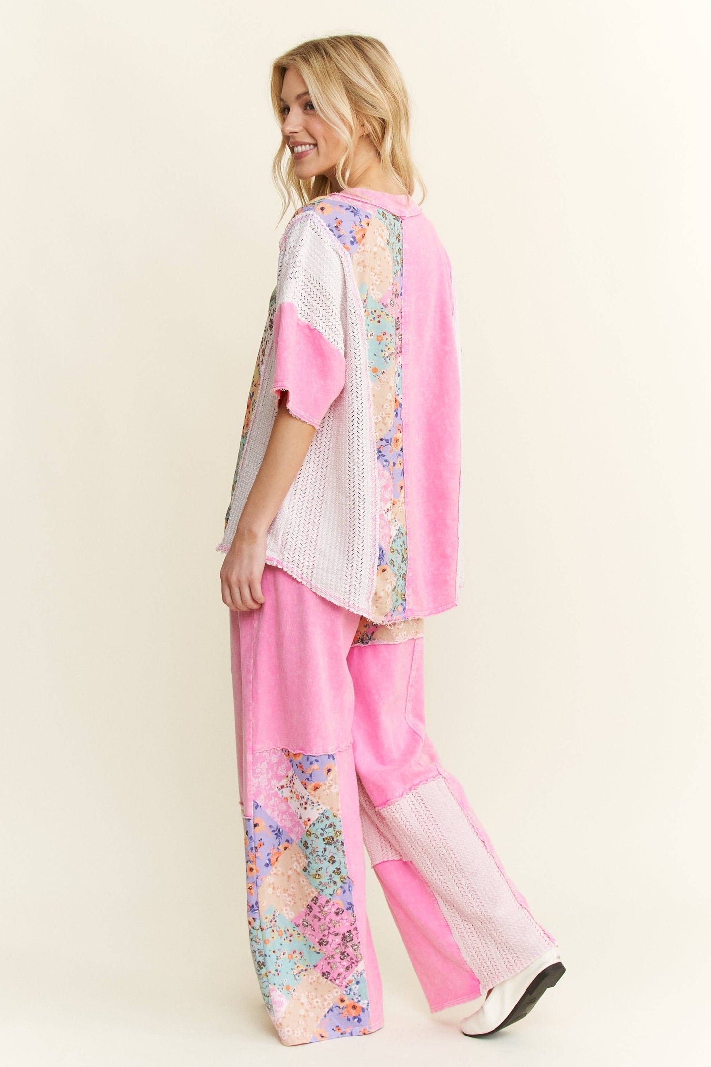 Floral Boho Pants - Bubblegum