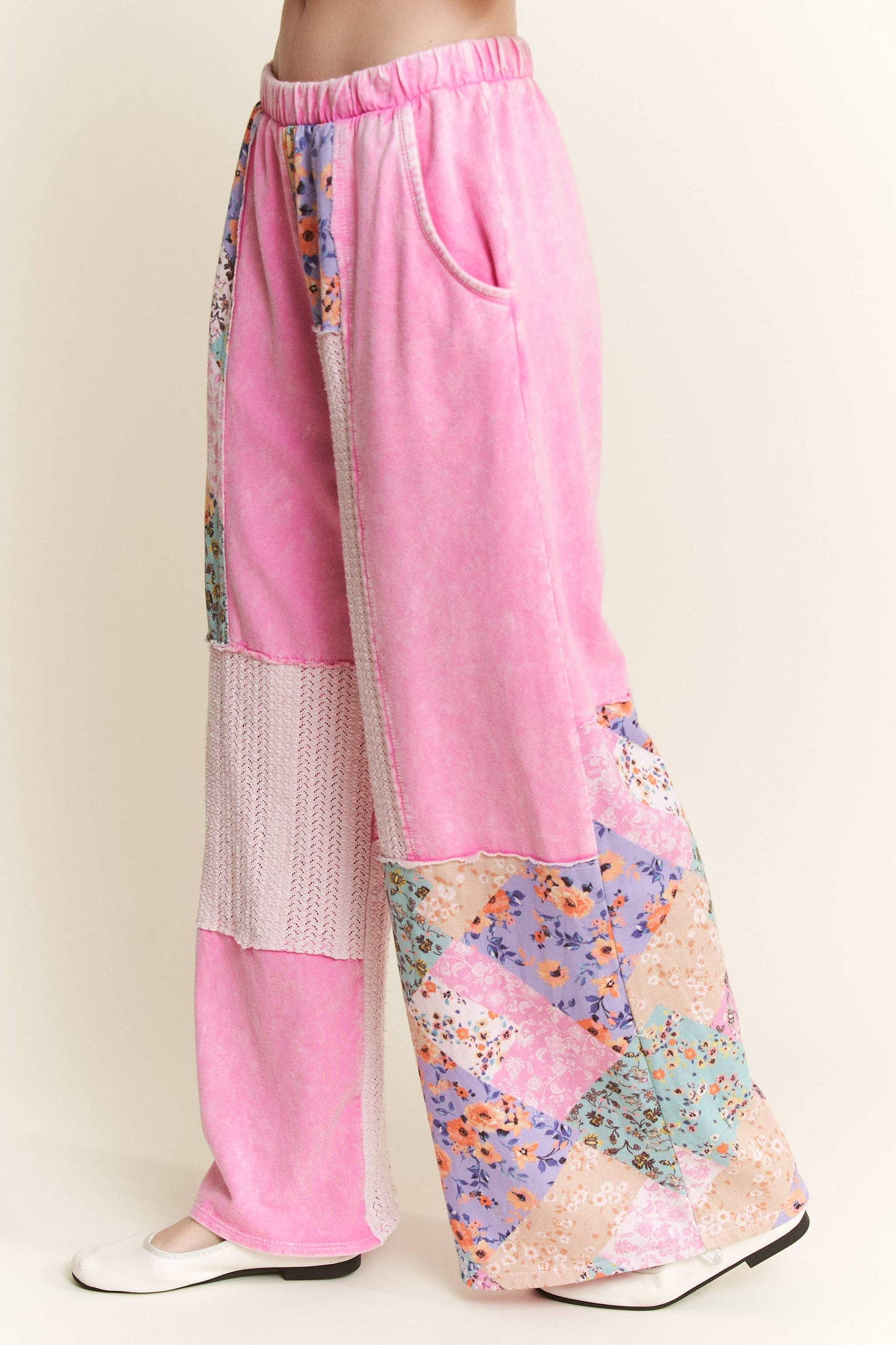 Floral Boho Pants - Bubblegum