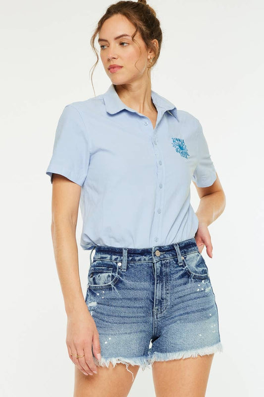 HIGH RISE DENIM SHORTS