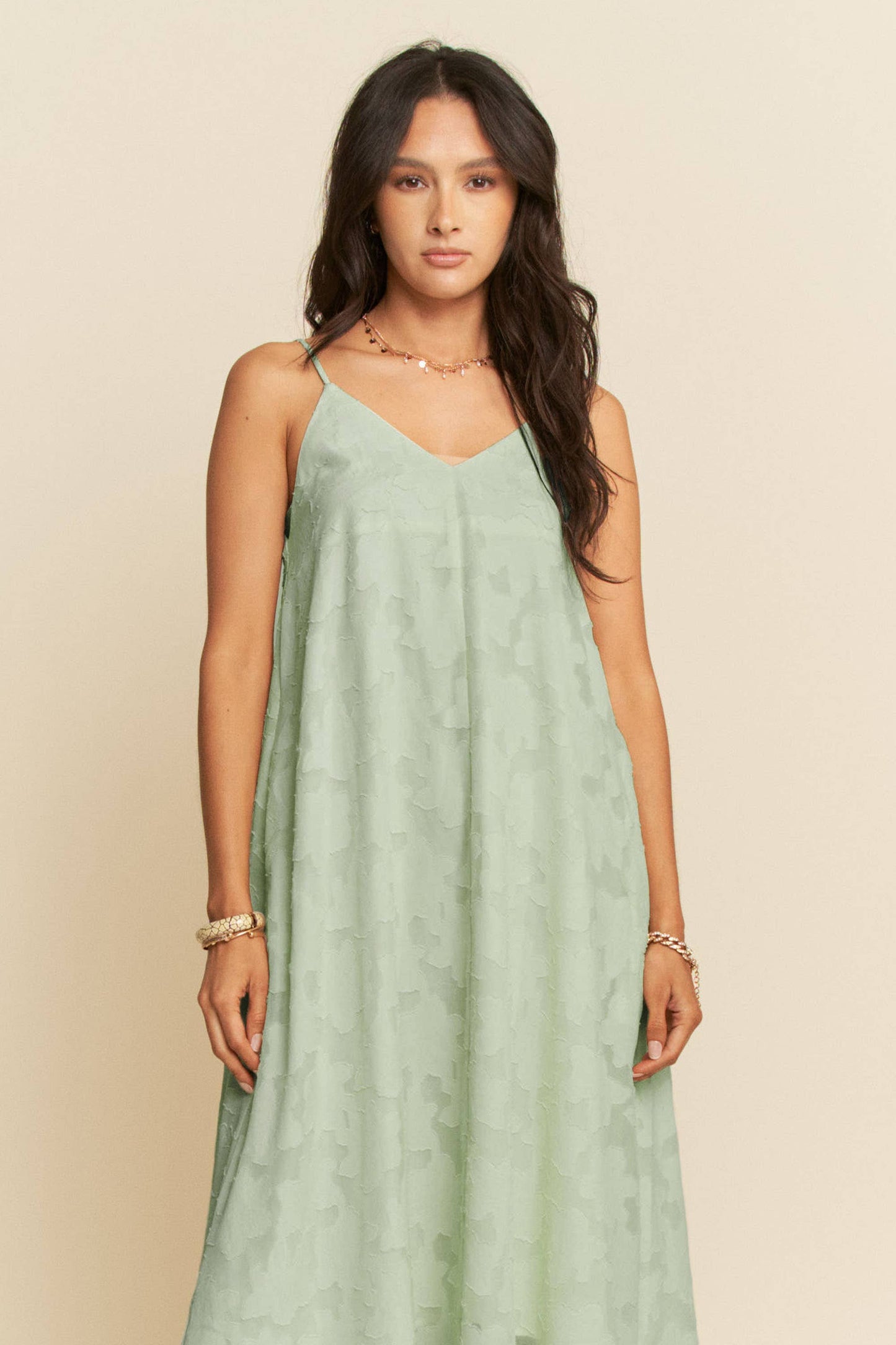 FLORAL EMBROIDERED MAXI SLIP DRESS