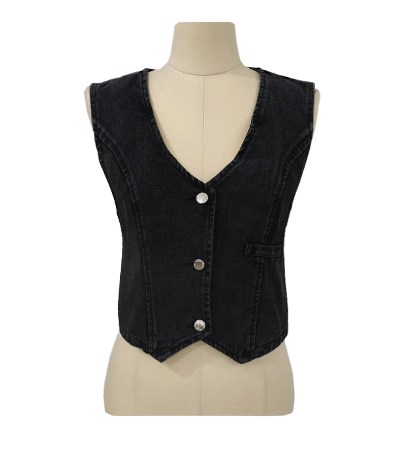 Black Denim Vest