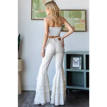 Lace Layer Flare Jeans