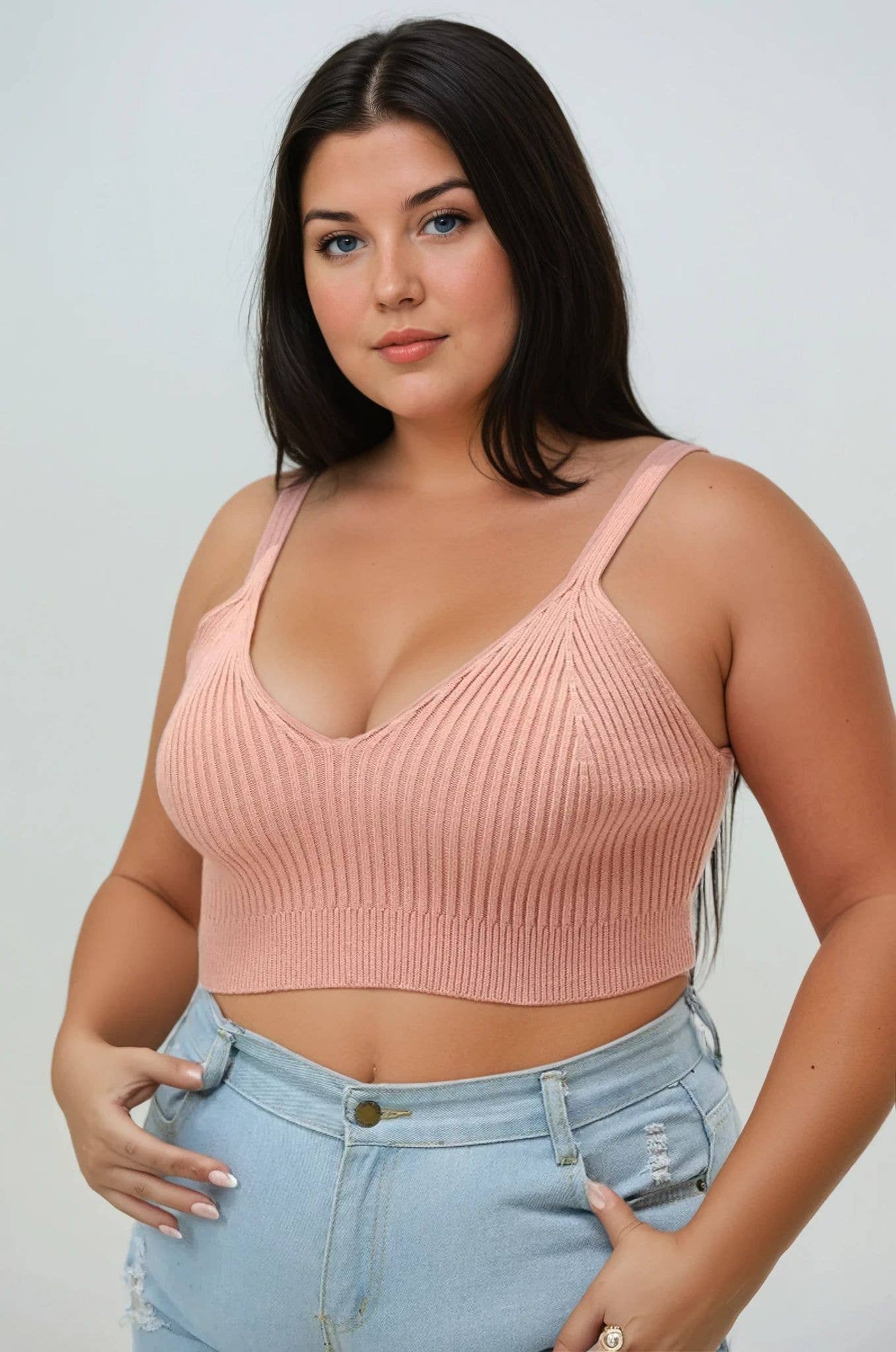 Plus Size Knit Brami Blush