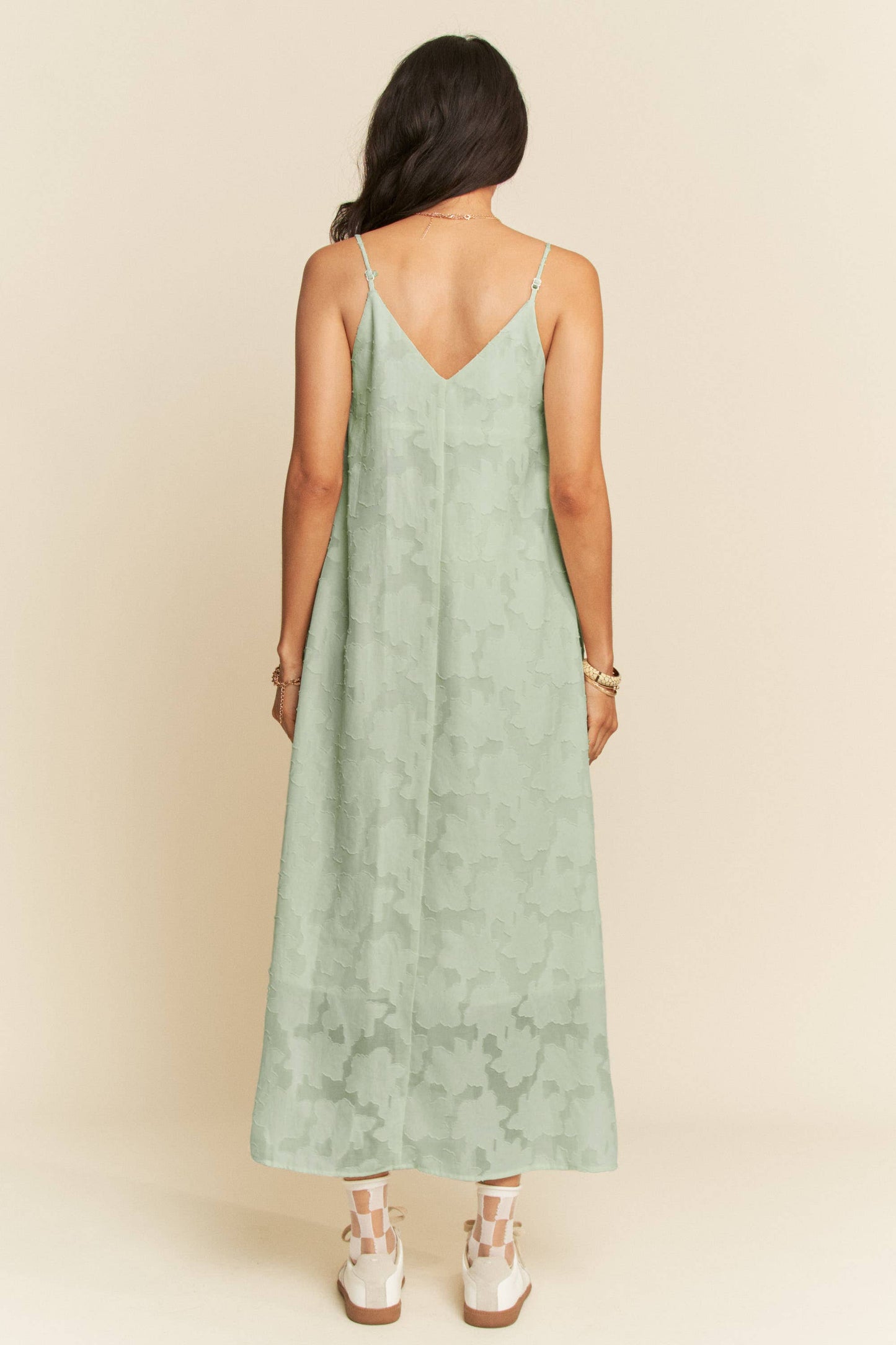 FLORAL EMBROIDERED MAXI SLIP DRESS