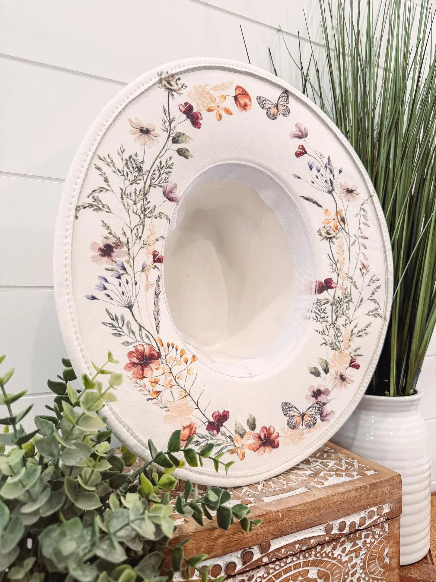 Floral Print Hat: Apricot