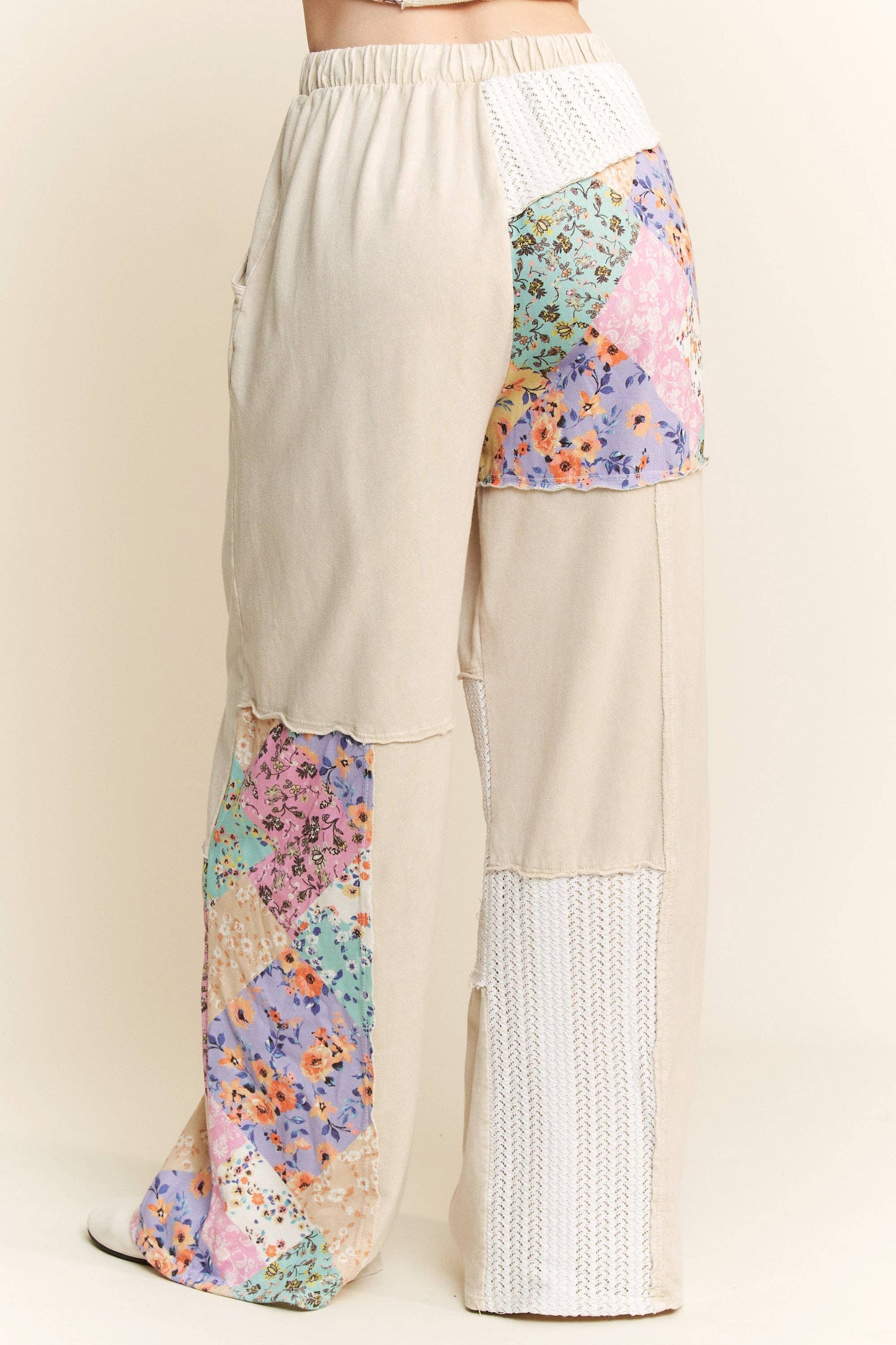 Floral Boho Pants - Natural