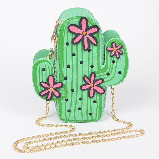 Vegan Leather Cactus Crossbody Bag: GR
