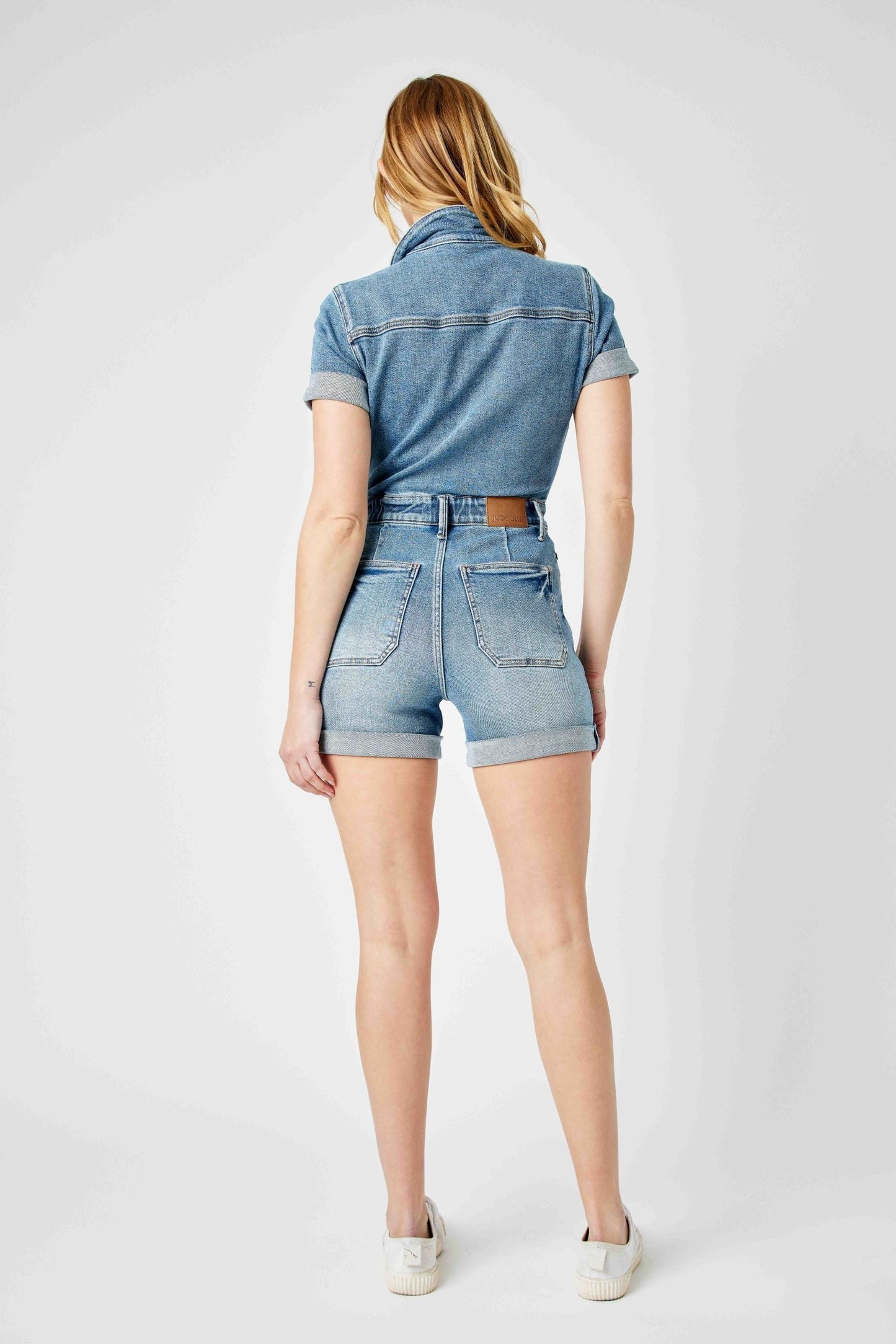 Judy Blue HIGH WAISTED DENIM ROMPER