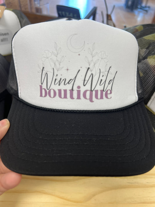 Wind Wild Trucker Hat - Black & White
