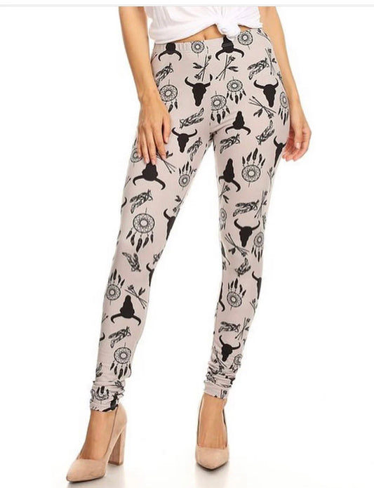 Grey Western Leggings