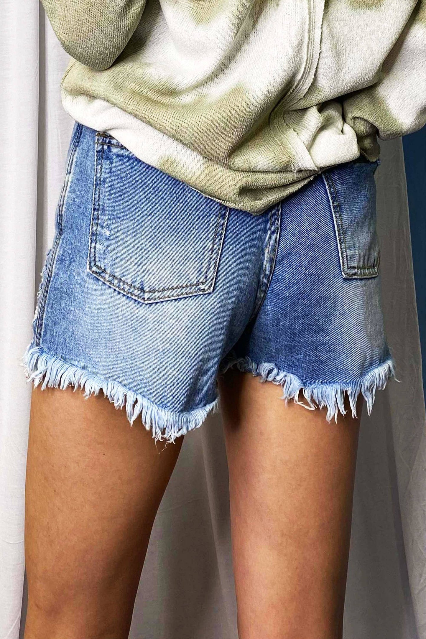 Distressed Denim Skort