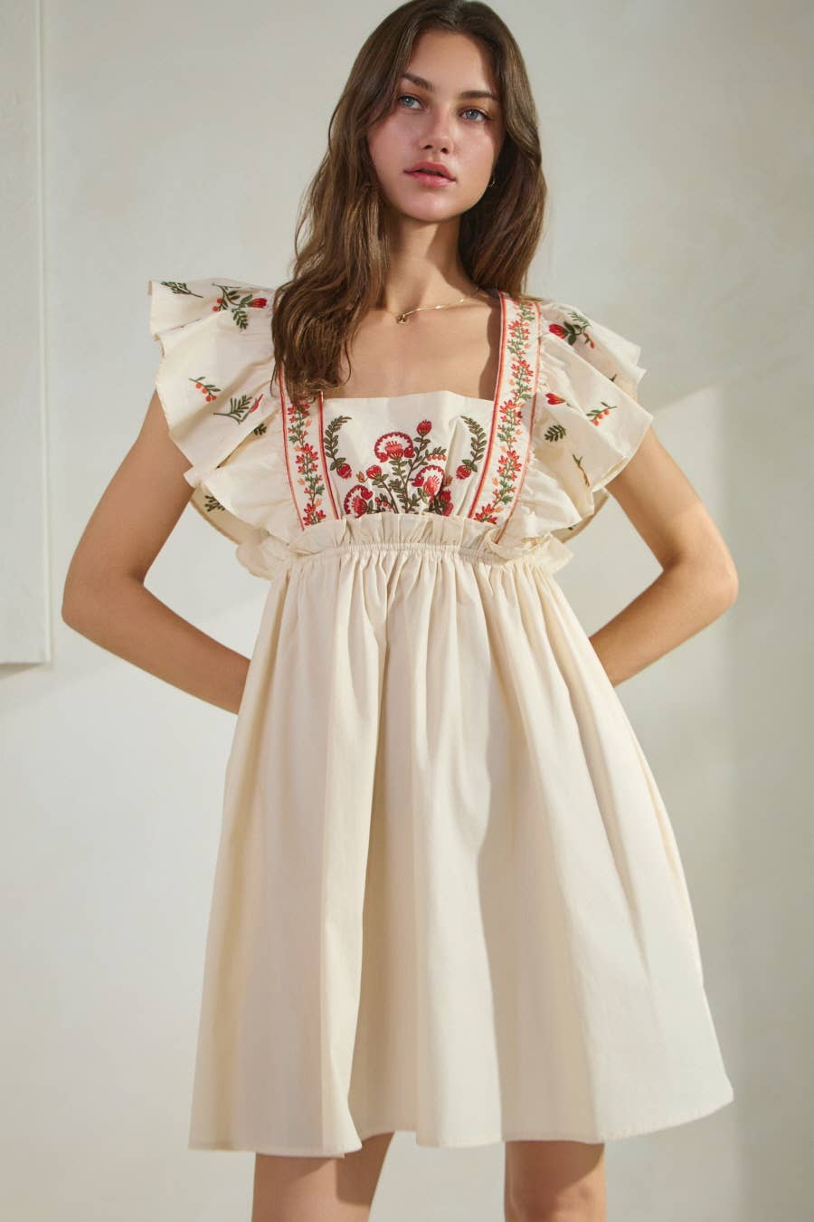 Solid Poplin Mini Dress