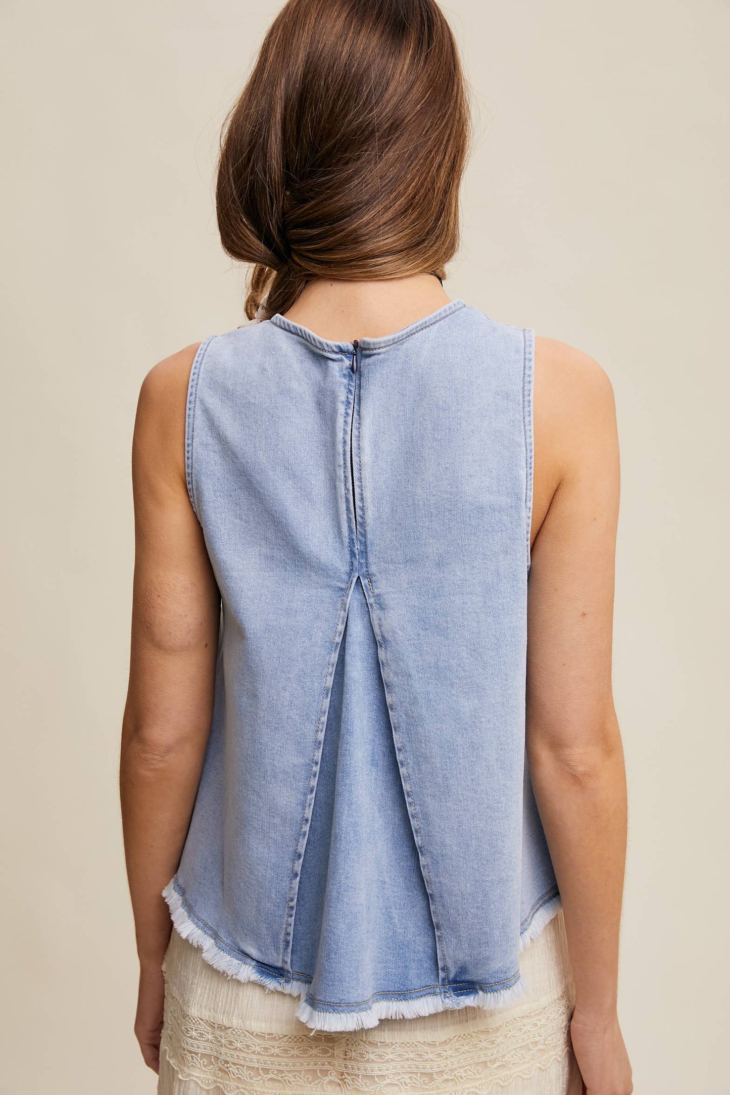 Denim Flare Peplum Top