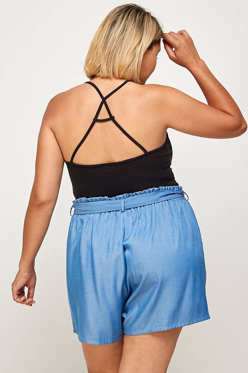 Plus Size Cutout Cami Top: Black