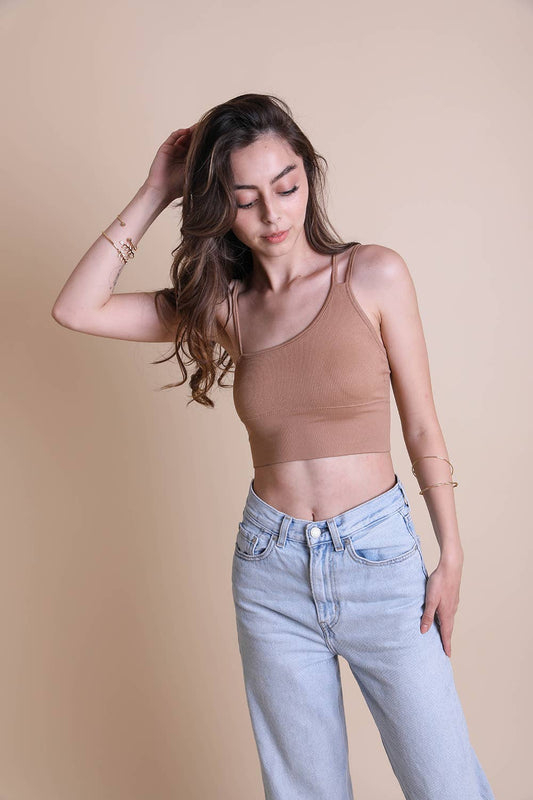 Shoulder Strap Brami Top - Not So Basic: Mocha