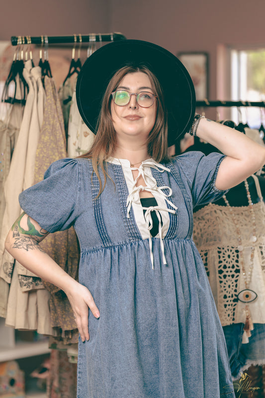 Baby Doll Mini Denim Dress