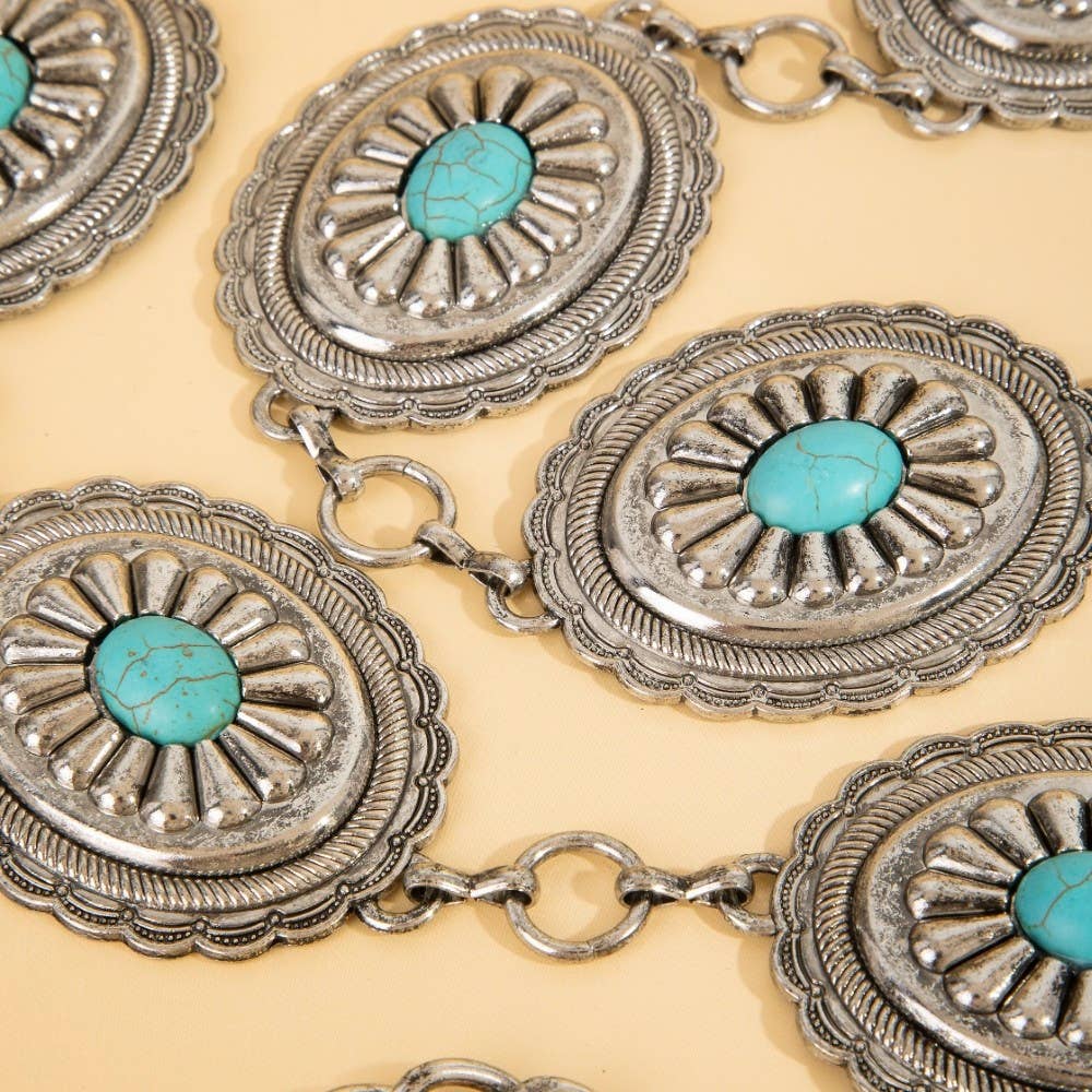 Ornate Single Stud Hoop Chain Belt