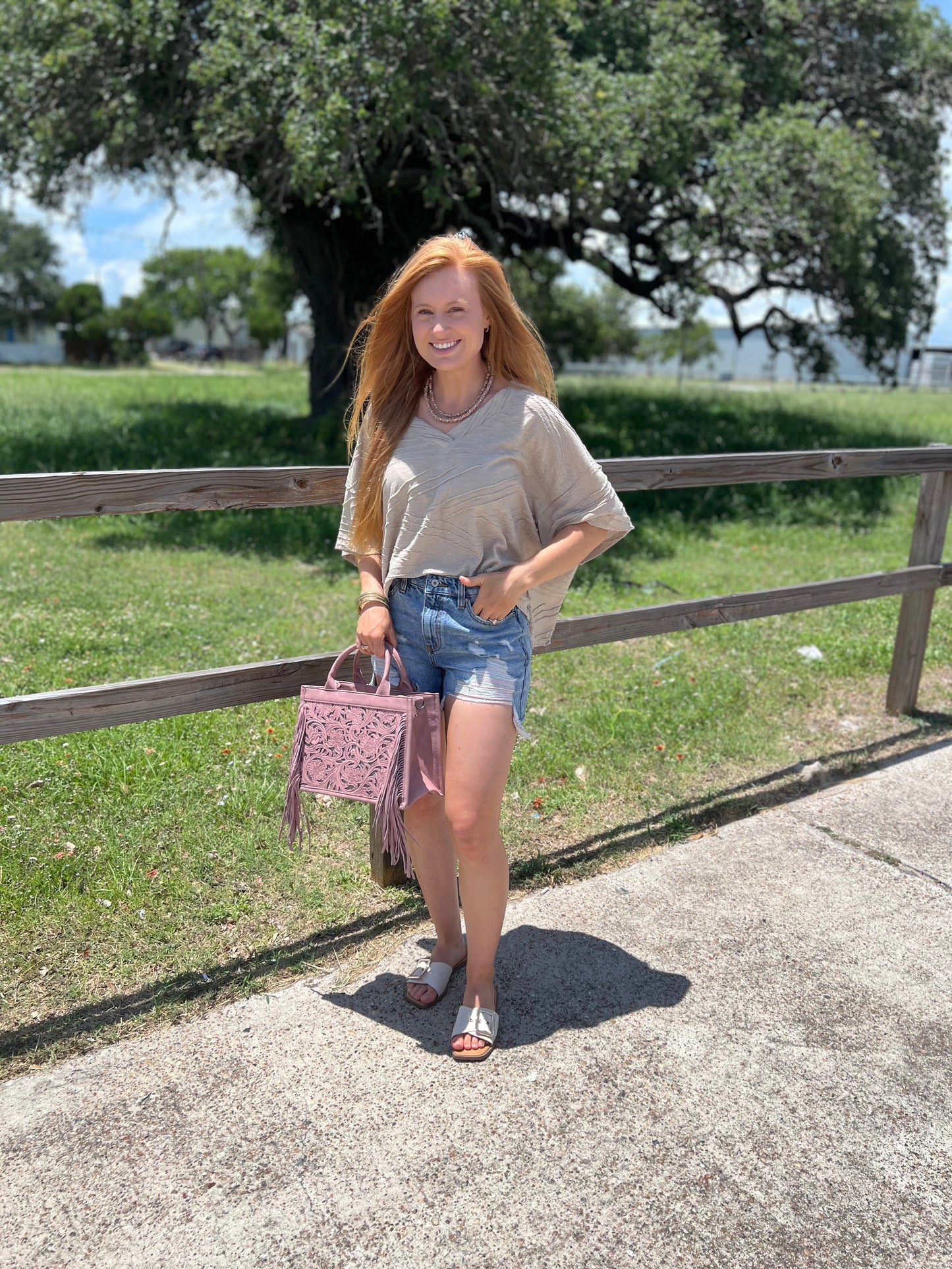 Oversized Solid Textured Knit Top: Taupe