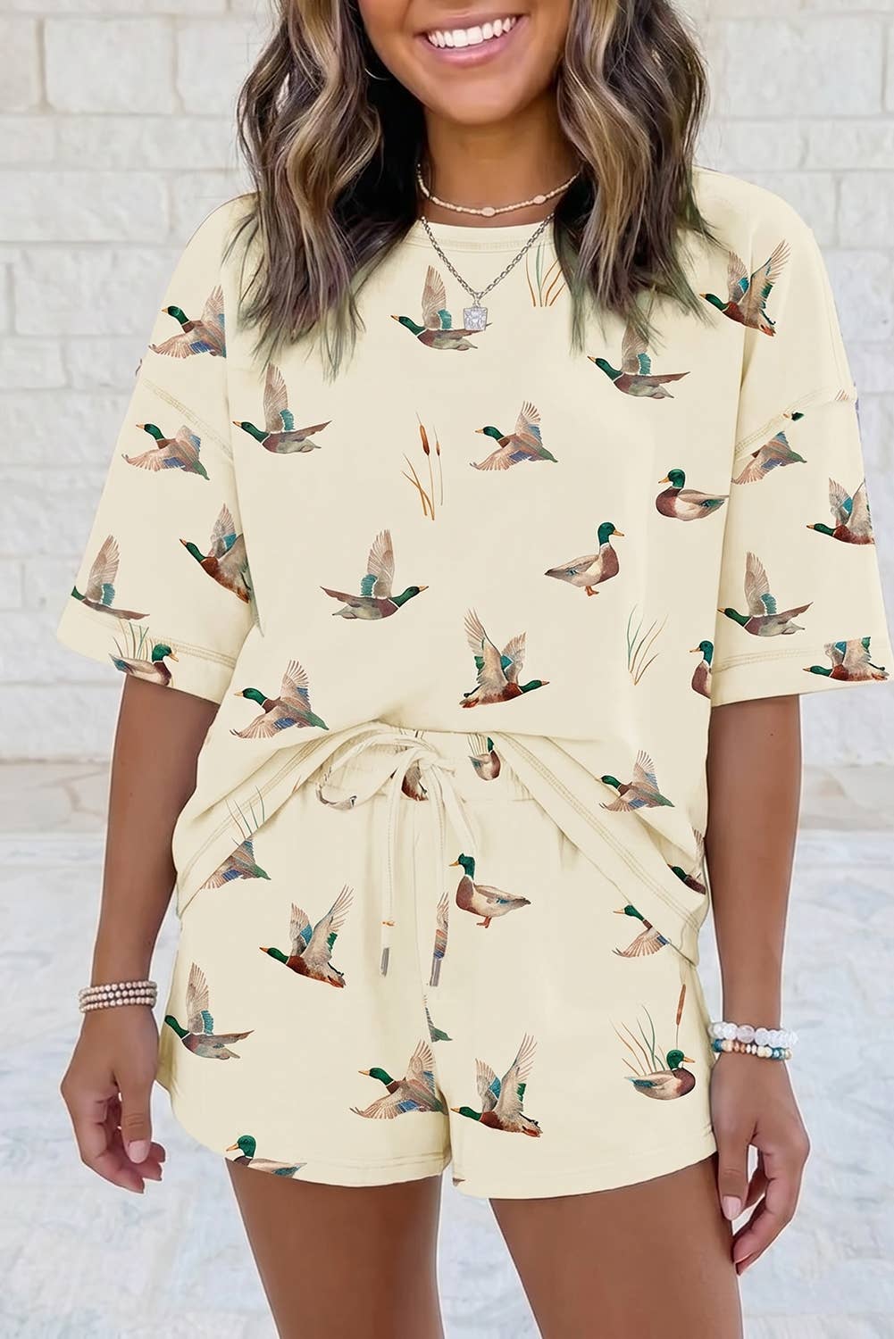 Duck Print Two Pieces Set