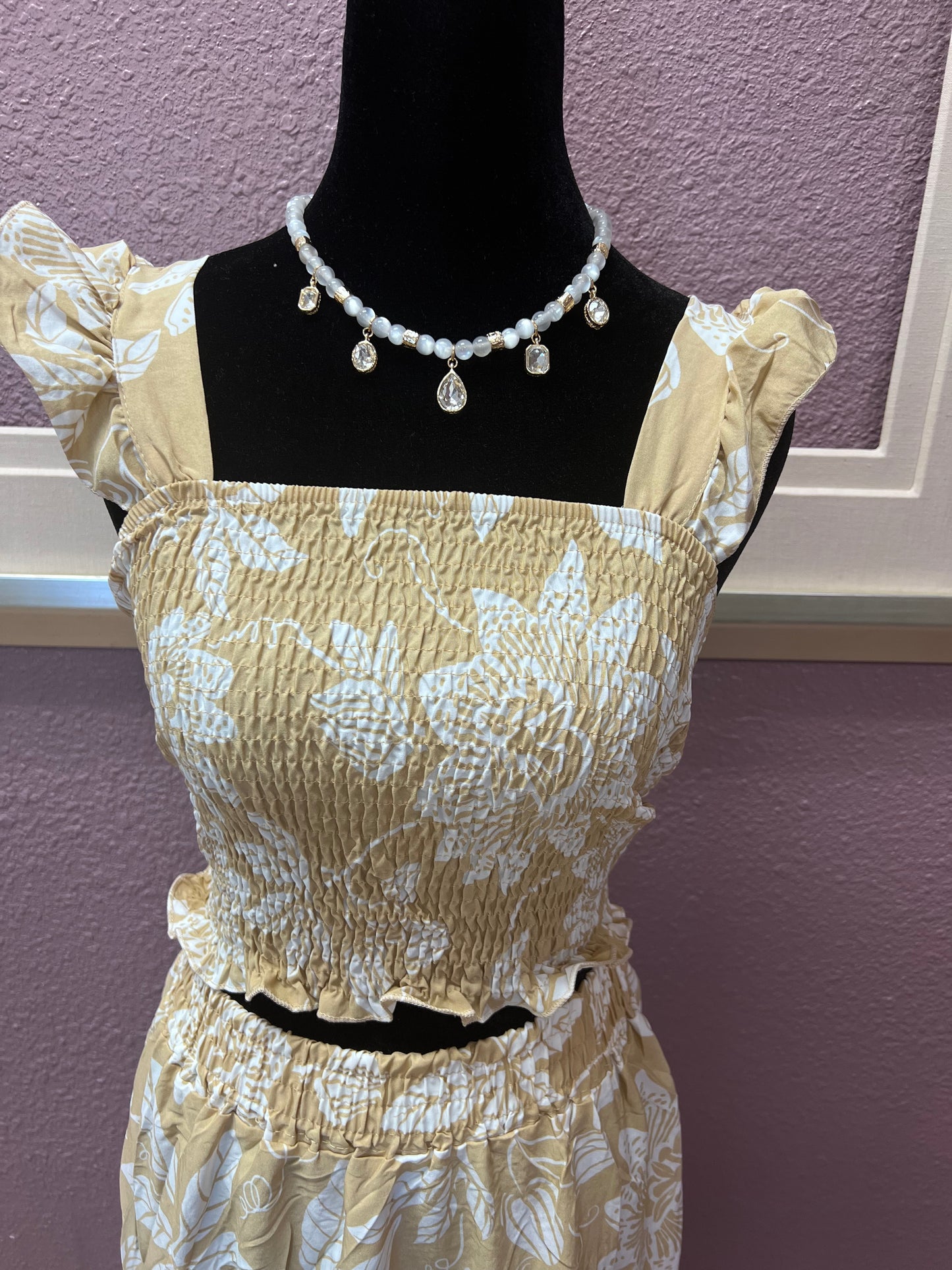 Tan 2-Piece Skirt Set