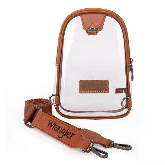 Clear Wrangler Sling Bag - Brown