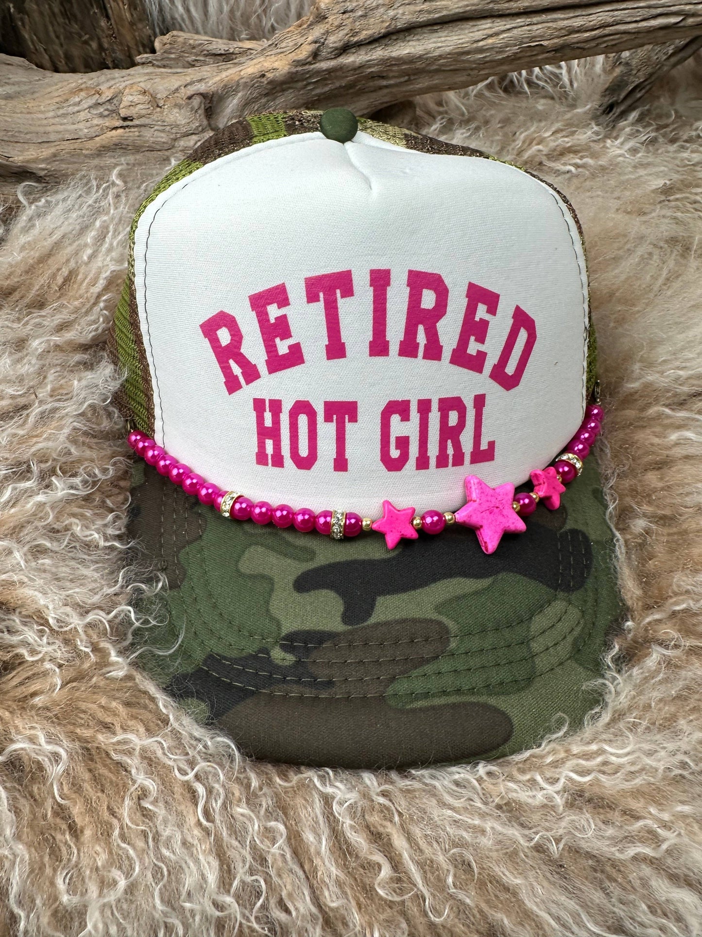 Retired Hot Girl Decorated Trucker Hat