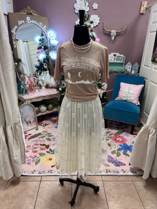 Ivory Embrd. Tulle Skirt