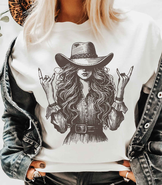 Cowgirl Rocker Rhinestone Tee