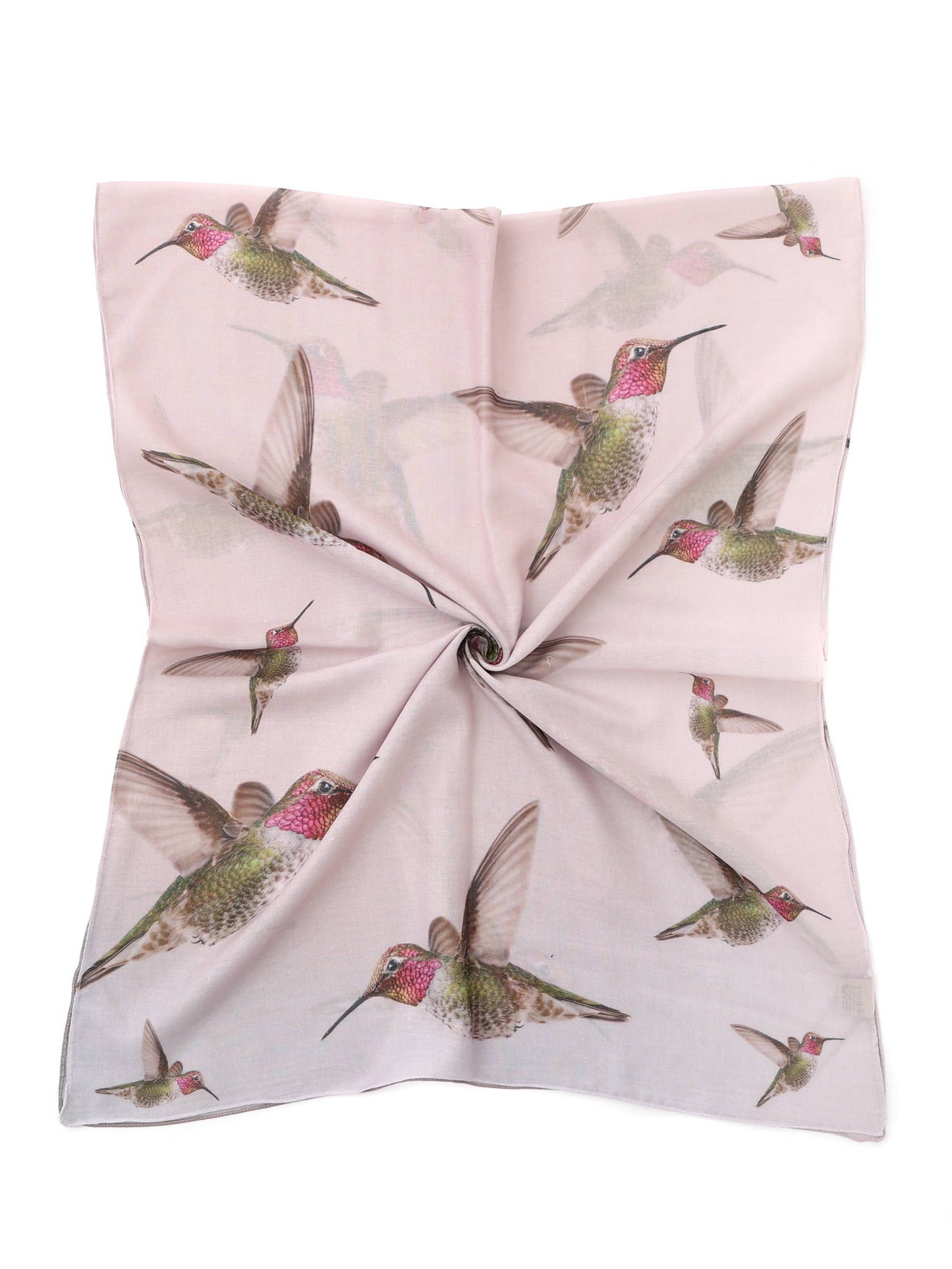 Pink-Multi Watercolor Hummingbird Scarf