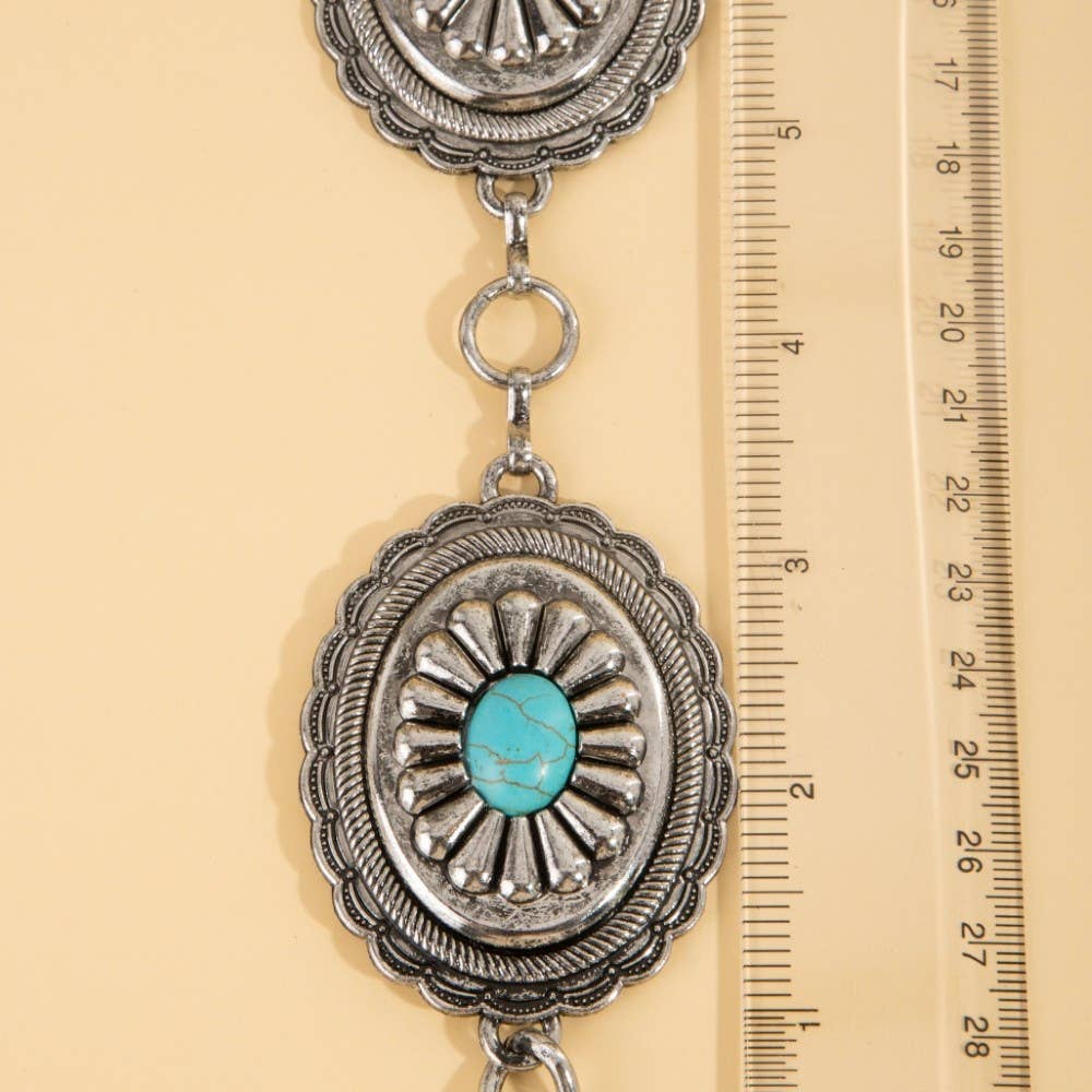 Ornate Single Stud Hoop Chain Belt