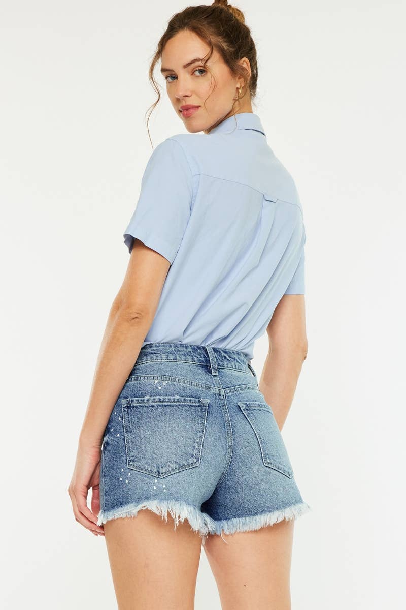 HIGH RISE DENIM SHORTS