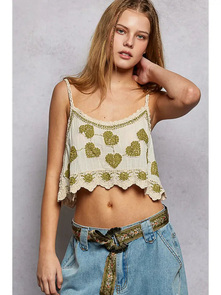 Heart-Shaped Crochet Crop Top