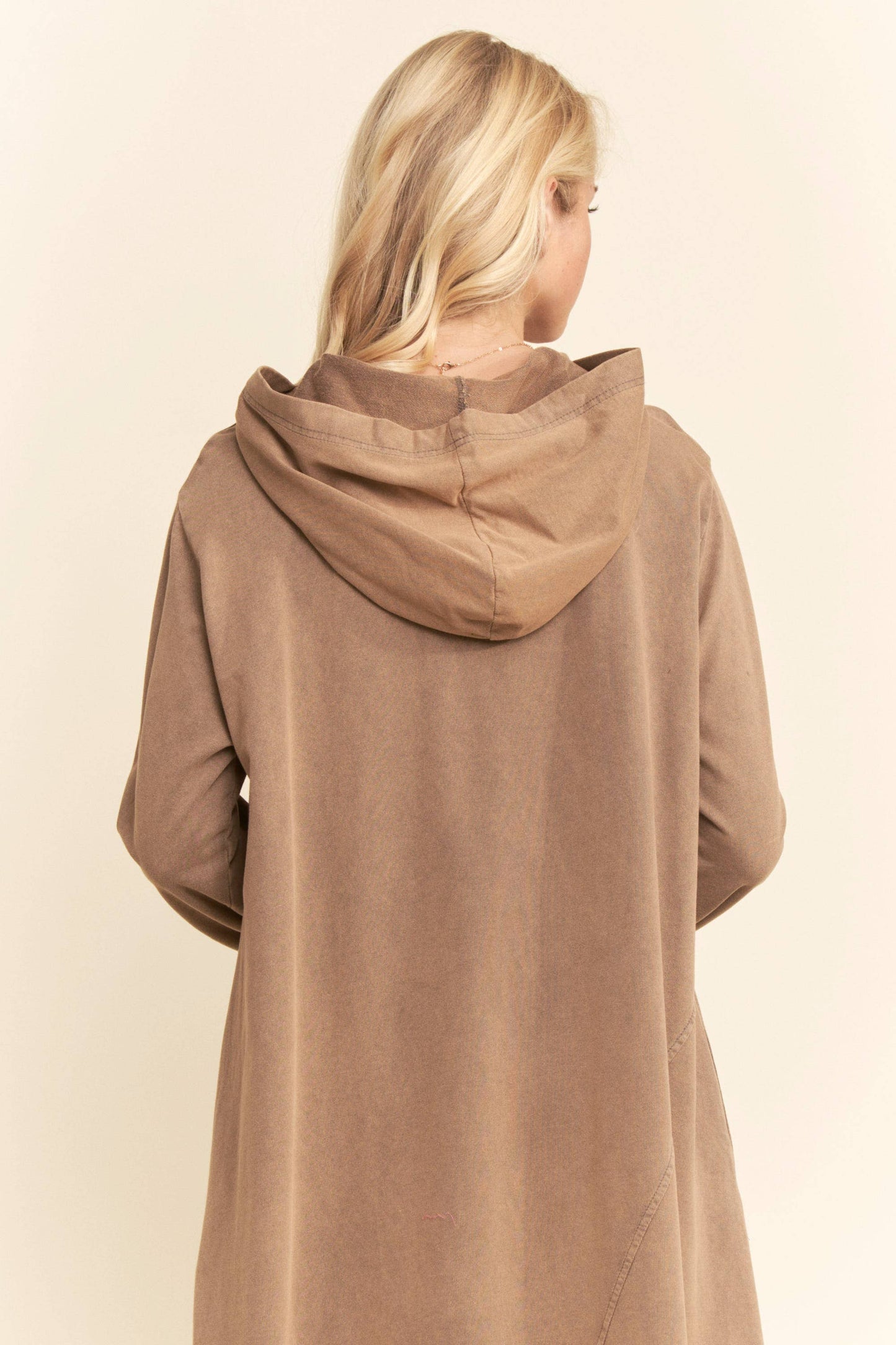 BUTTERFLY PRINTED HOODIE MIDI DRESS