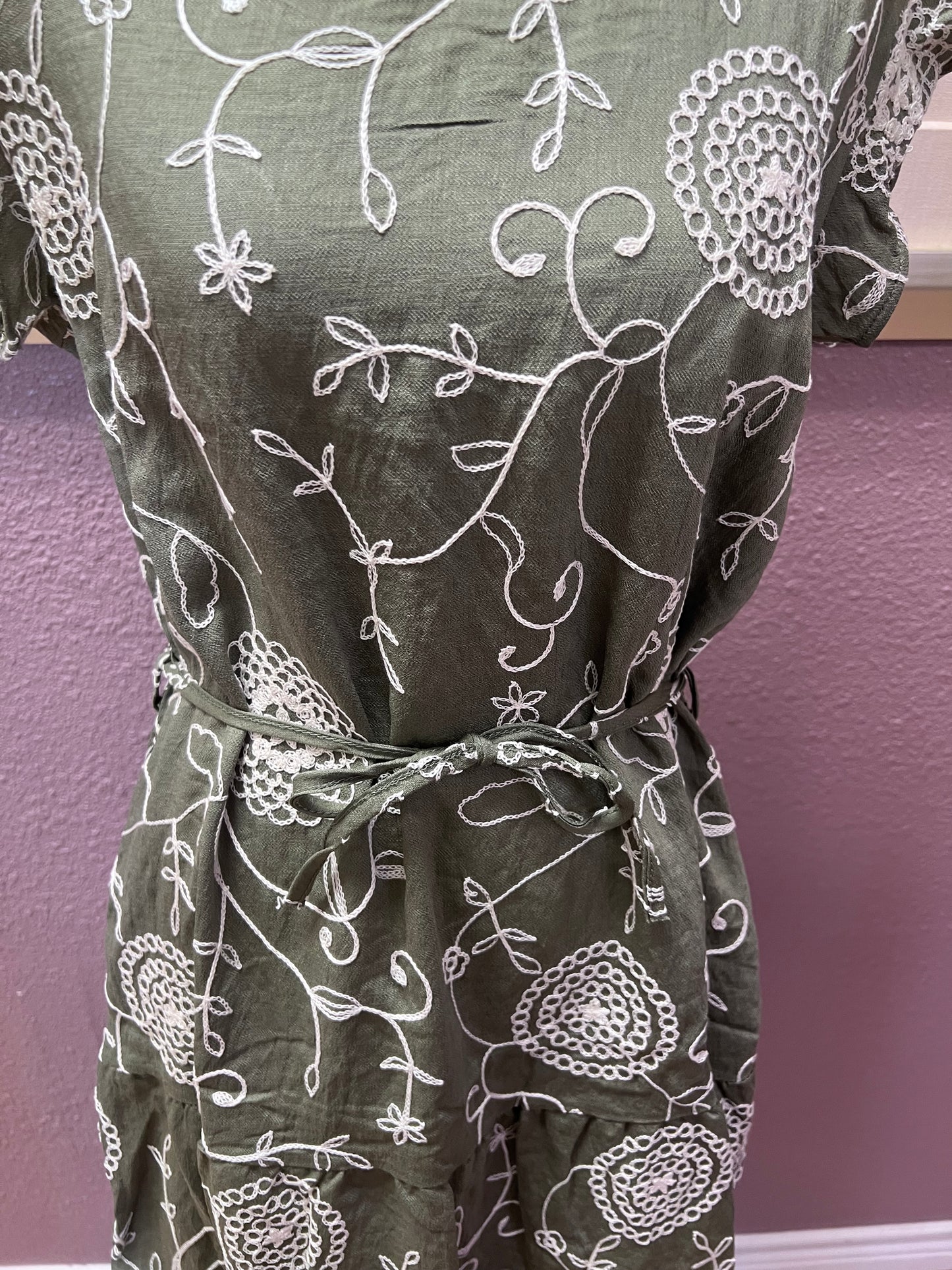 Embroidered Dress - Green