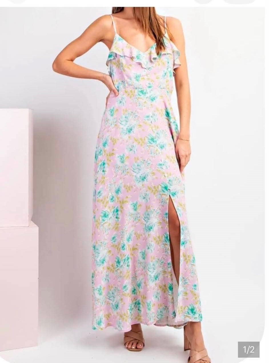 Floral Ruffle Maxi Dress