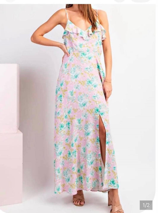 Floral Ruffle Maxi Dress