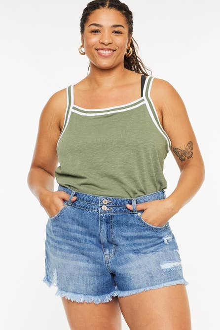 HIGH RISE DBL BUTTON PLUS SIZE