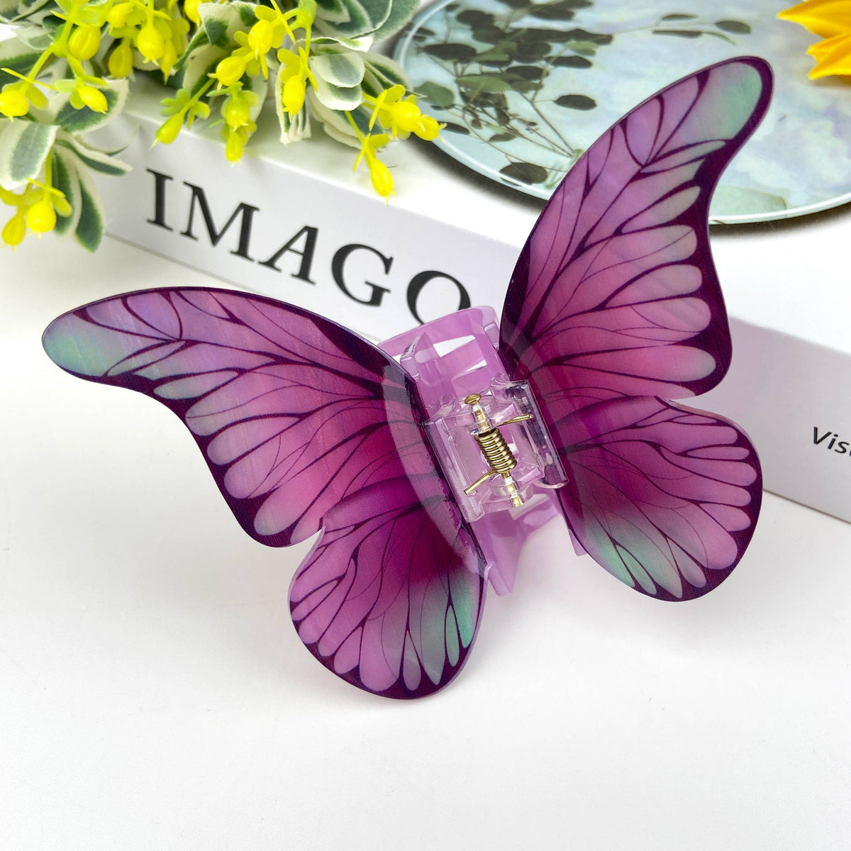 Colorful Butterfly Hair Clip - Pink