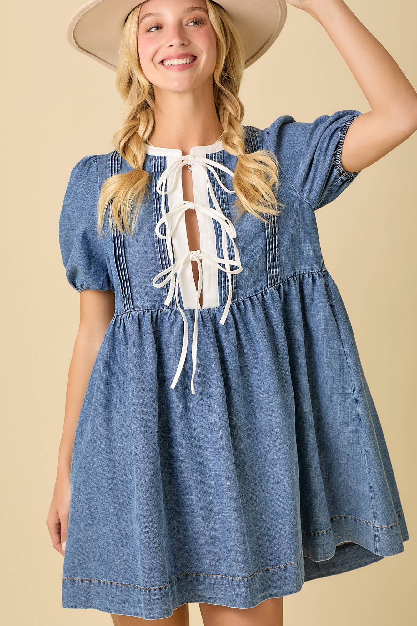 Baby Doll Mini Denim Dress