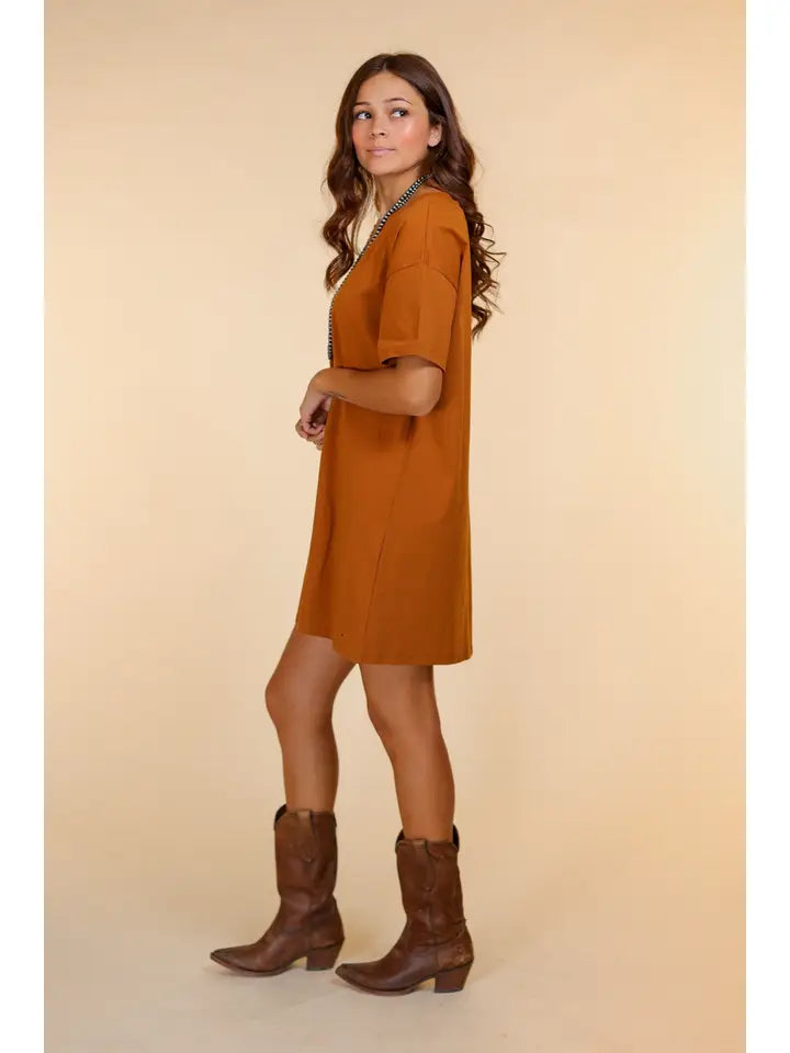 Rust T-Shirt Dress