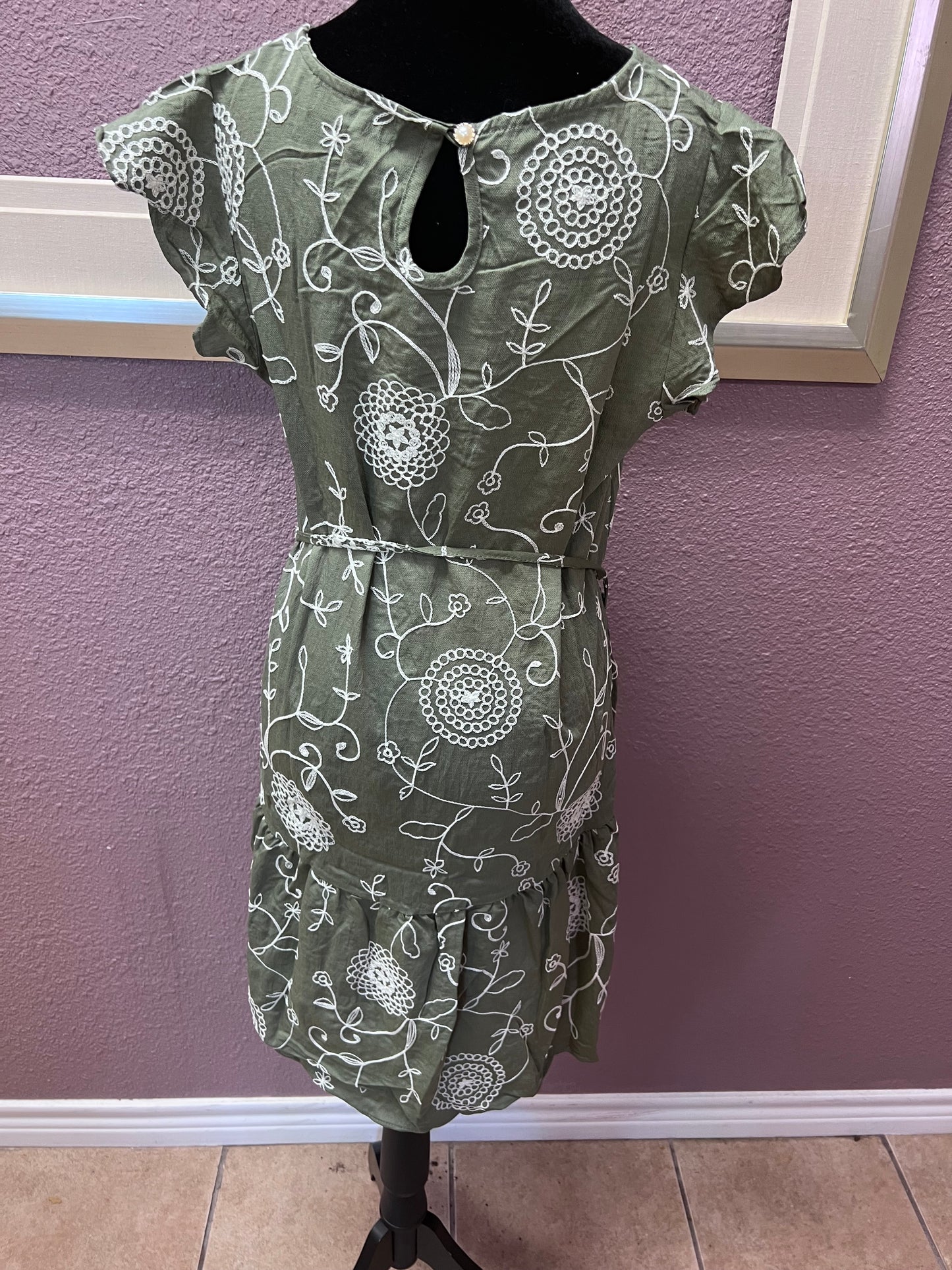 Embroidered Dress - Green